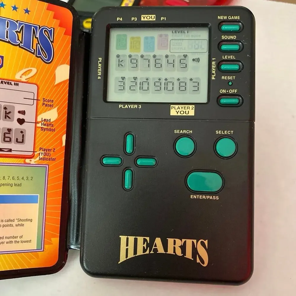 Vintage Handheld Electronic Casino Games Lot Of 4 Hearts Poker Keno Nudge Radica